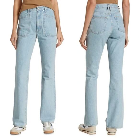SLVRLAKE | Charlotte Patch Pocket Bootcut Flare Light Wash Jeans Clear Skies 30 - Picture 1 of 16